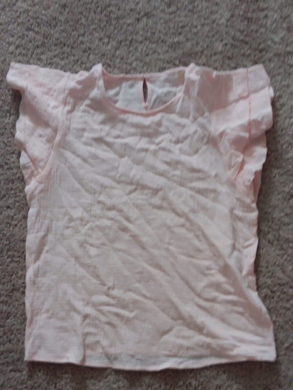 Girls' Light Pink Flutter Sleeve Top